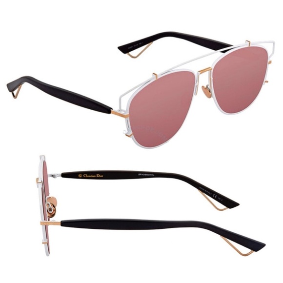 Authentic Christian Dior Technologic White Pink Mirrored Sunglasses - Picture 4 of 12
